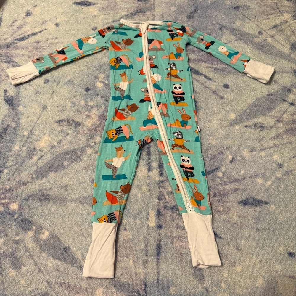 Little Sleepies Limited Edition Zen Zoo Yoga 6-12M Balmboo Sleeper Zippy